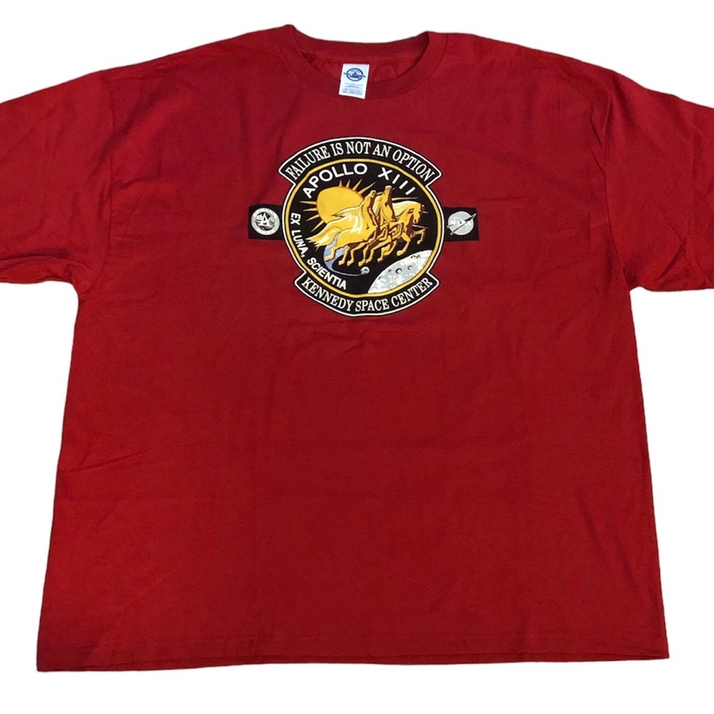 Apollo 13 NASA Kennedy Space Center Red T Shirt Sz 2XL Deadstock NOS New